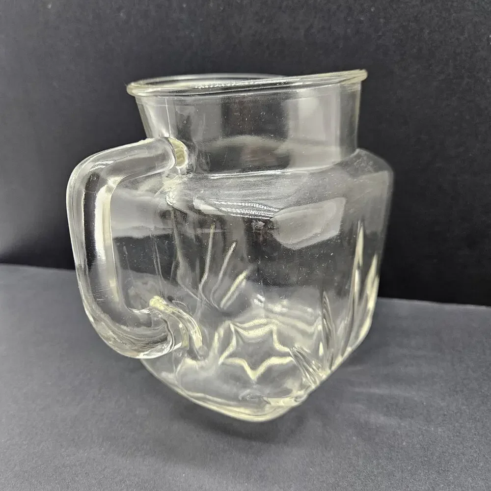 Vintage 1950’s Federal Clear Glass Juice Square Pitcher With Star On Bottom